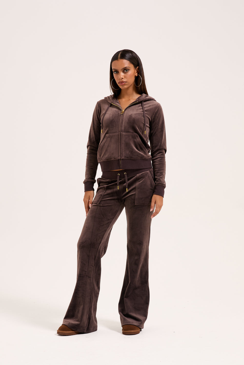 Java Low Rise Flare Classic Velour Track Pant
