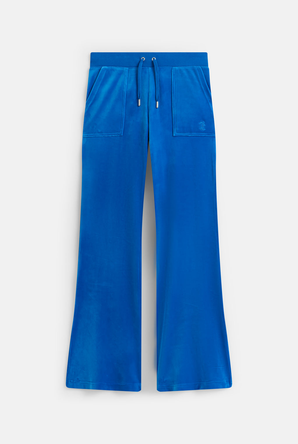 PRINCESS BLUE LOW RISE VELOUR TRACK PANTS
