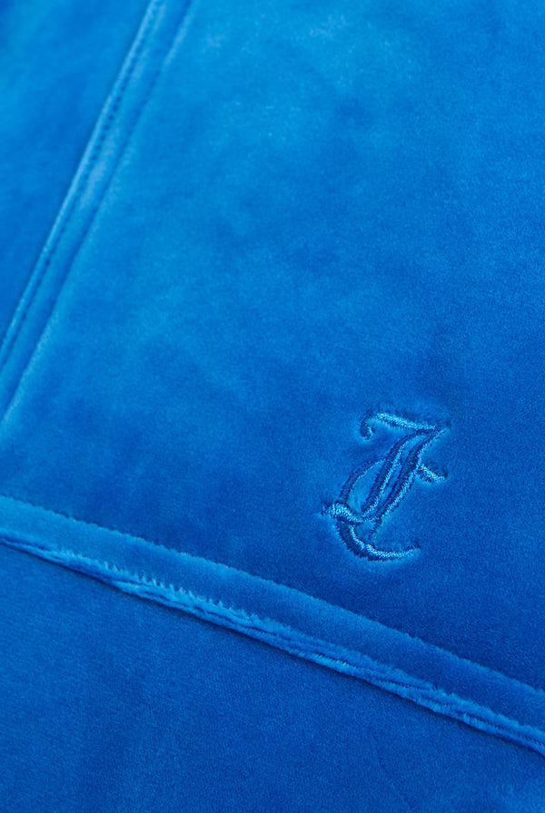 PRINCESS BLUE LOW RISE VELOUR TRACK PANTS