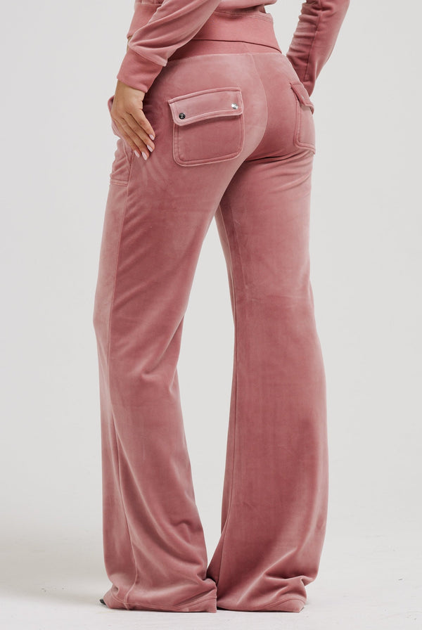 WITHERED ROSE LOW RISE FLARE CLASSIC VELOUR TRACK PANT