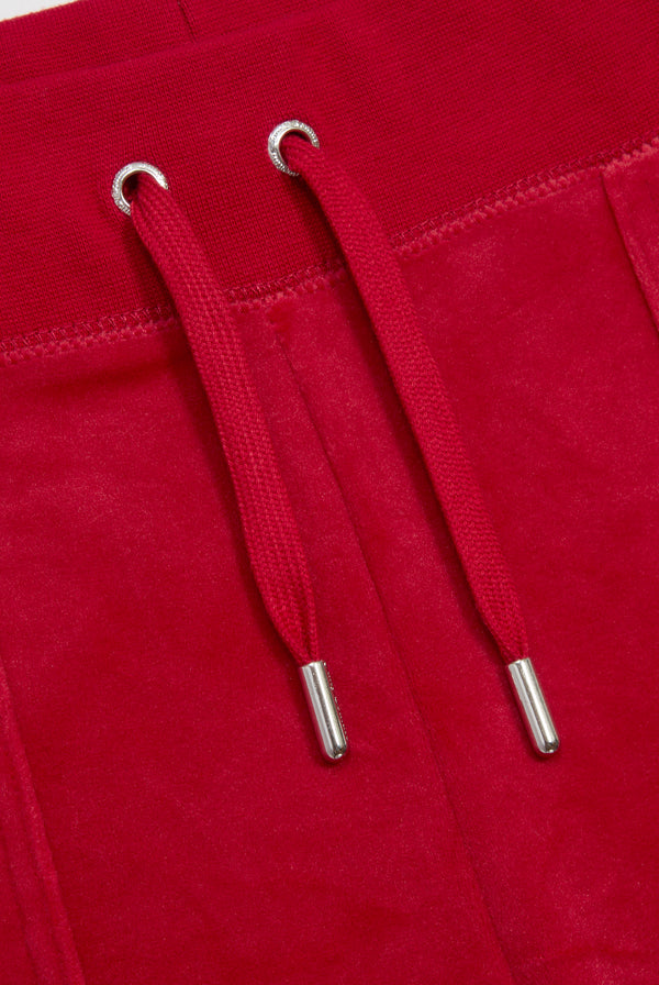 ASTOR RED LOW RISE FLARE CLASSIC VELOUR TRACK PANT