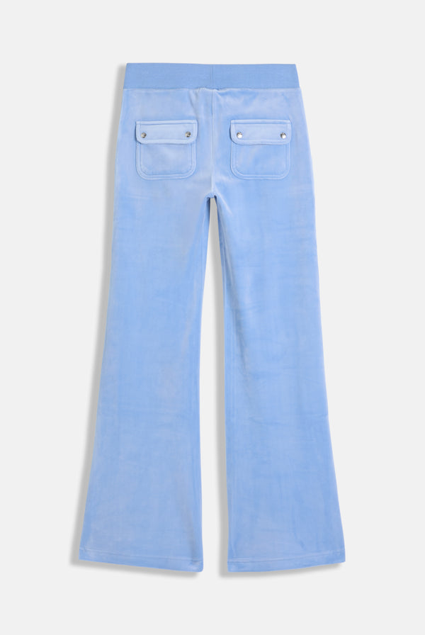 DELLA ROBIA LOW RISE FLARE CLASSIC VELOUR TRACK PANT