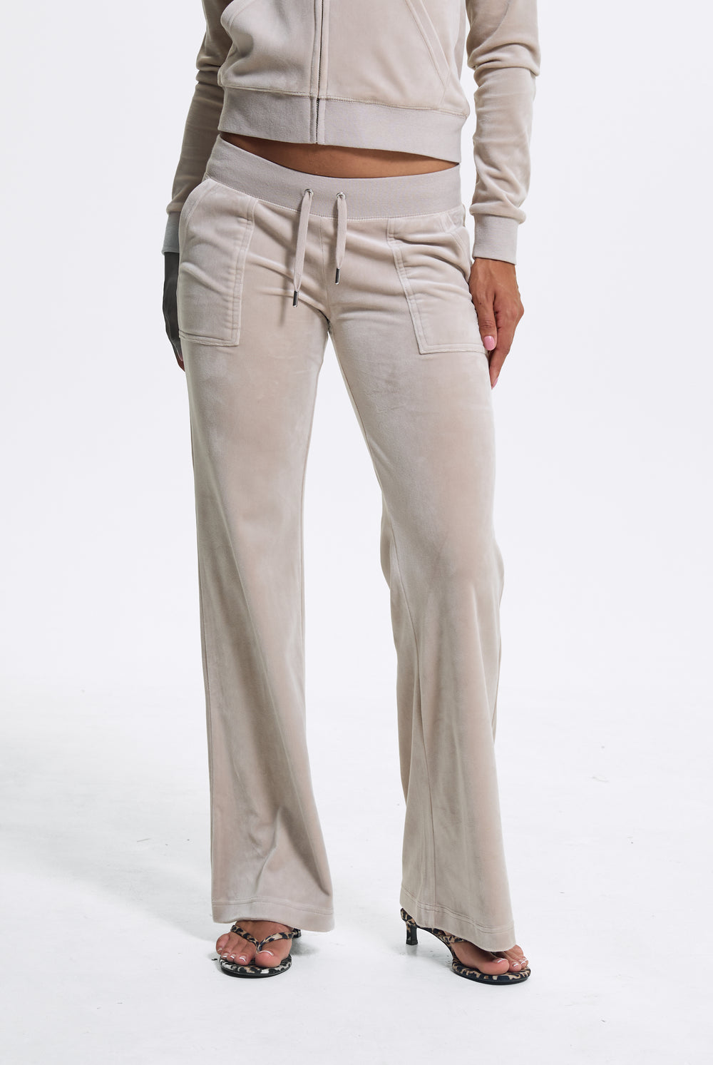 STRING LOW RISE FLARE POCKET CLASSIC VELOUR TRACK PANT