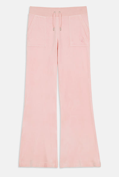 ALMOND BLOSSOM LOW RISE FLARE CLASSIC VELOUR TRACK PANT