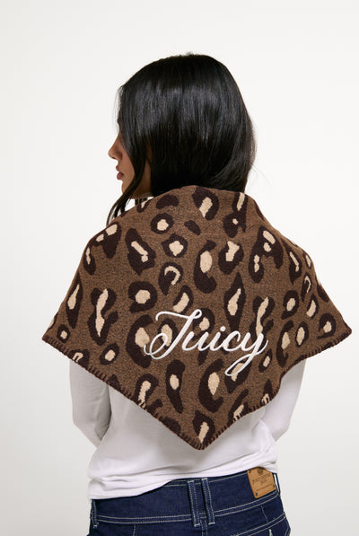 Natural Leopard Triangle Scarf