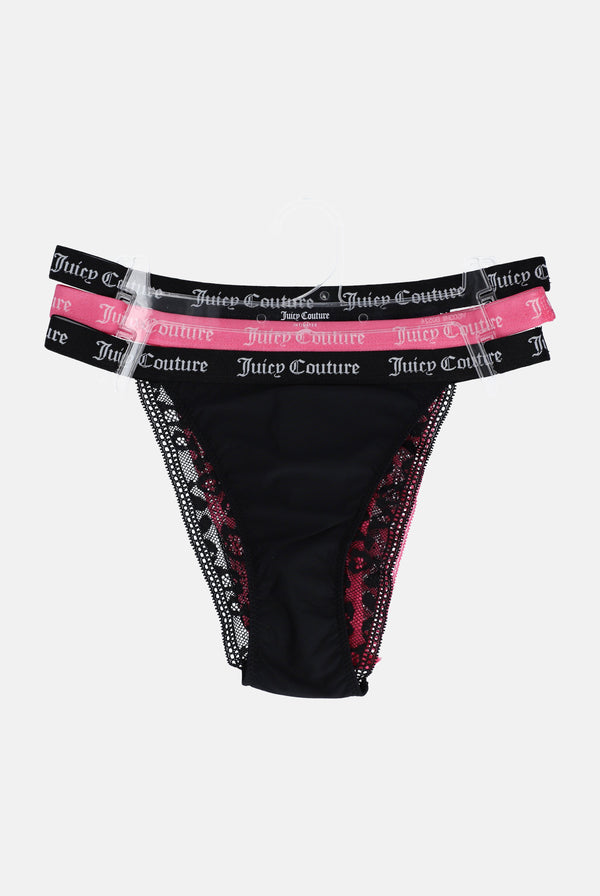 3 PACK OF LACE THONGS