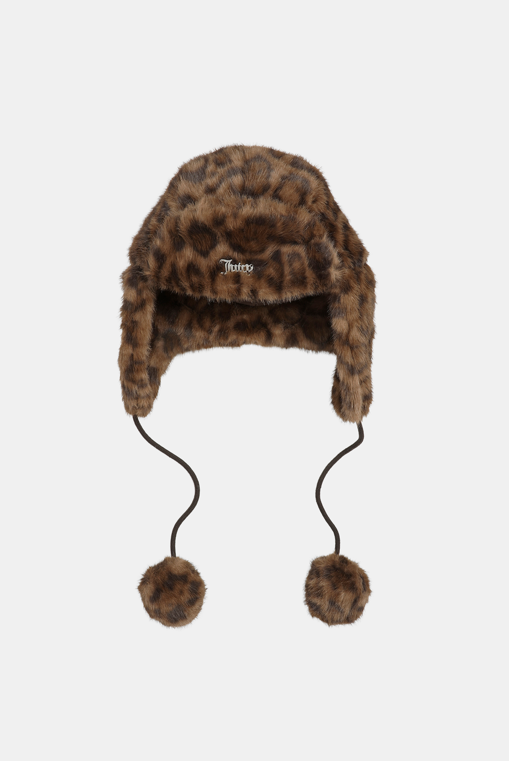 Displays the Natural Leopard 'Juicy' branded Long Pile Fur Trapper