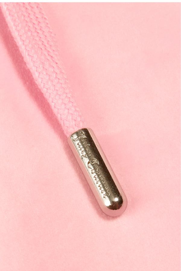 'LEO' JUICY PINK DIAMANTÉ VELOUR ZIP-THROUGH HOODIE