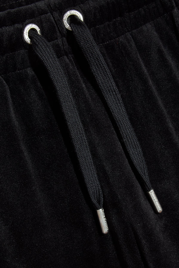 'LEO' BLACK VELOUR DIAMANTÉ TRACKSUIT BOTTOM