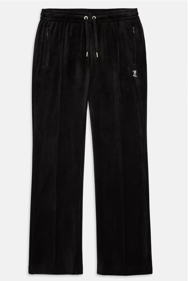 'LEO' BLACK VELOUR DIAMANTÉ TRACKSUIT BOTTOM