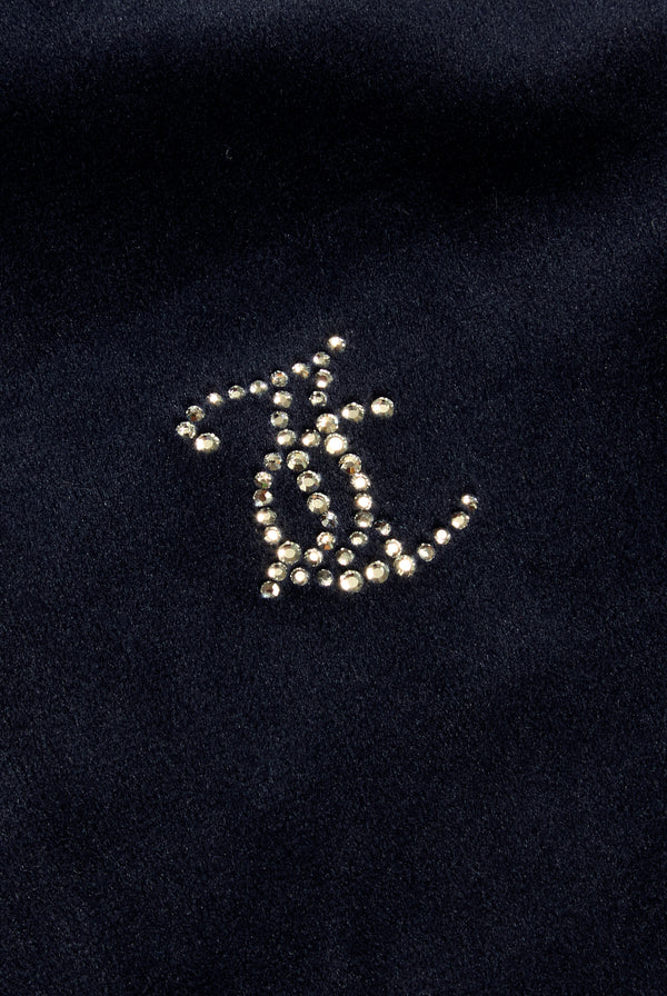 'LIBRA' NIGHT SKY DIAMANTÉ VELOUR ZIP-THROUGH HOODIE