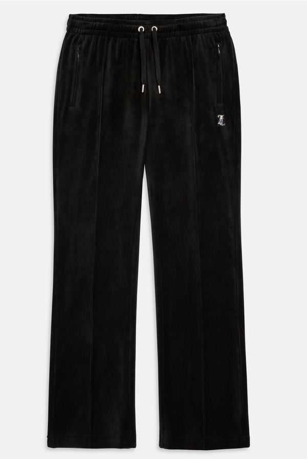 'LIBRA' BLACK VELOUR DIAMANTÉ TRACKSUIT BOTTOM