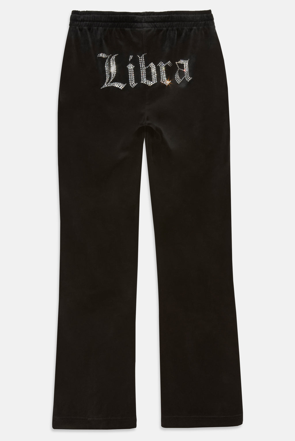 'LIBRA' BLACK VELOUR DIAMANTÉ TRACKSUIT BOTTOM