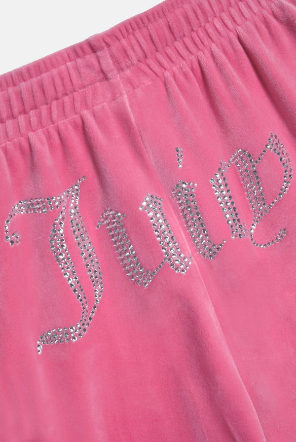 HOT PINK DIAMANTÉ VELOUR CUFFED BOTTOMS