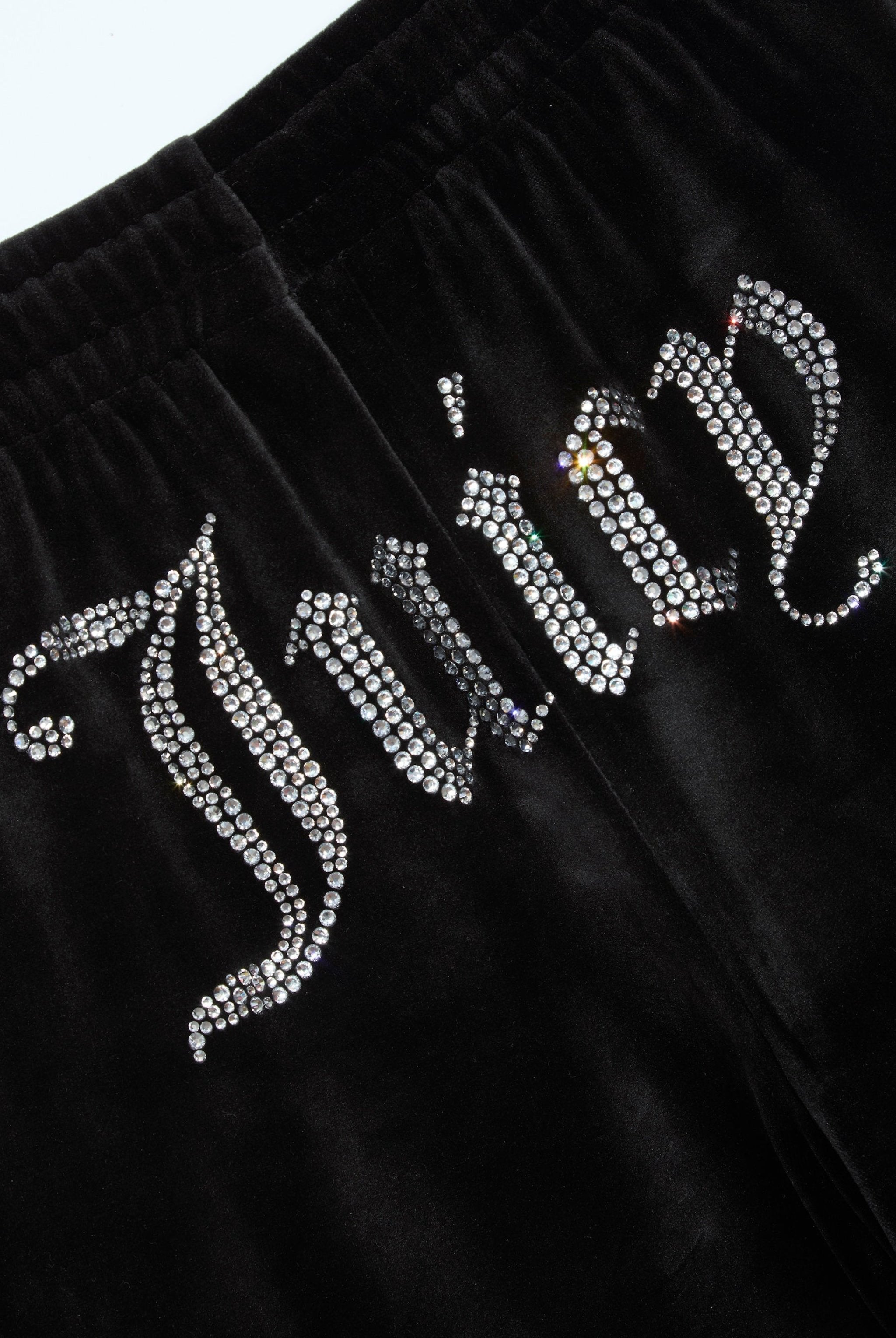BLACK DIAMANTE VELOUR CUFFED BOTTOMS Juicy Couture UK