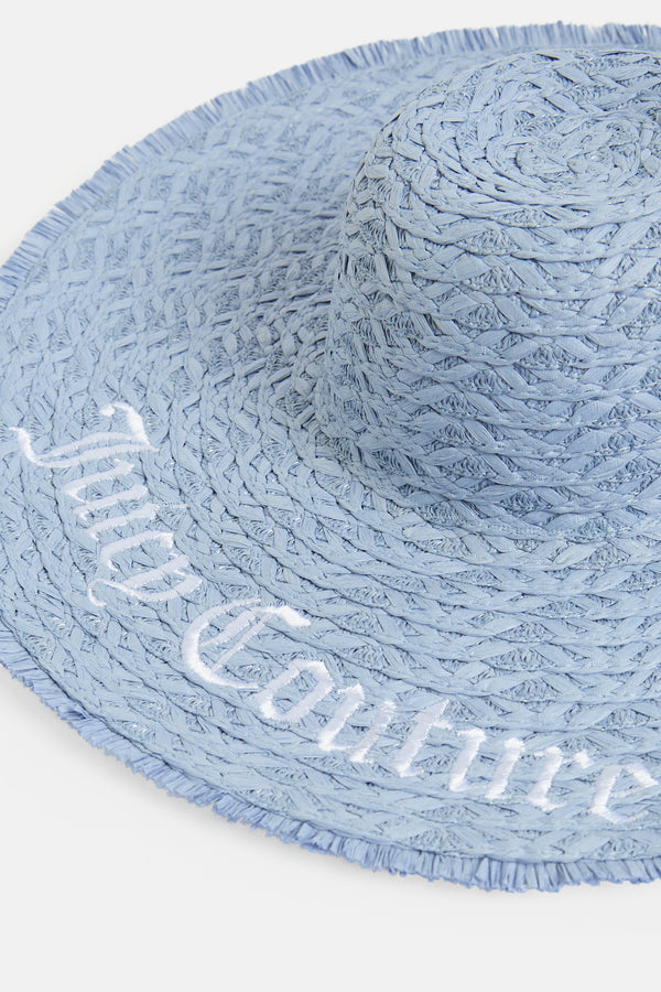 POWDER BLUE OVERSIZED STRAW HAT