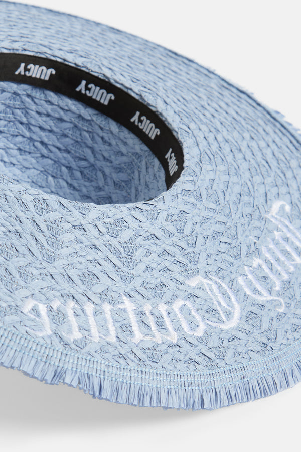 POWDER BLUE OVERSIZED STRAW HAT