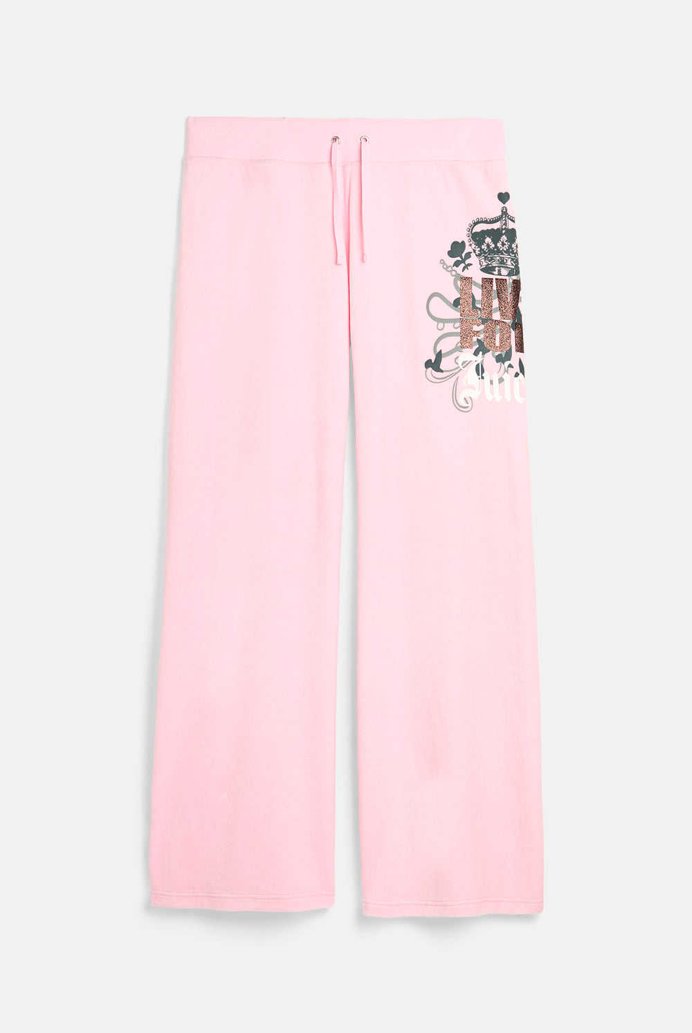 Displays the Cherry Blossom 'Juicy' branded Live For Juicy Og Straight Trackpants