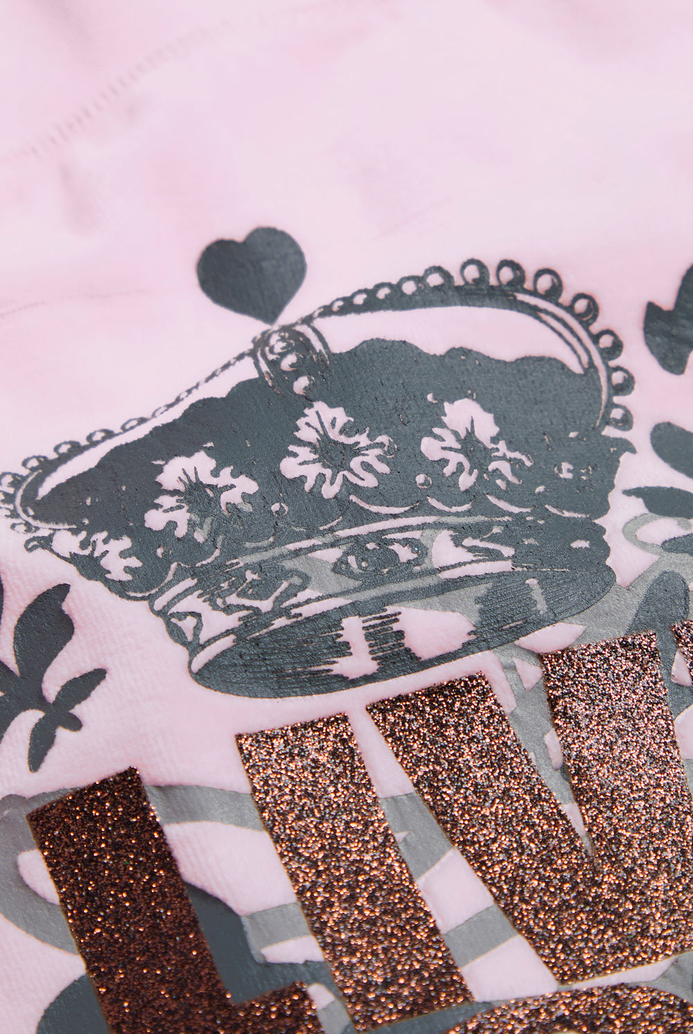 Displays the Cherry Blossom 'Juicy' branded Live For Juicy Og Straight Trackpants featuring the details on the juicy branding 