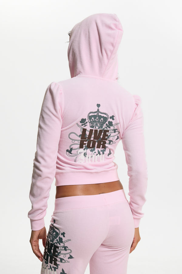 Cherry Blossom Live For Juicy Puff Sleeve Hoodie