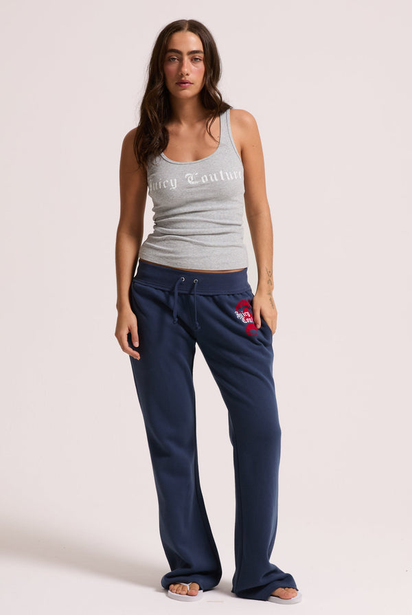 SILVER MARL  LONGLINE RIBBED VEST