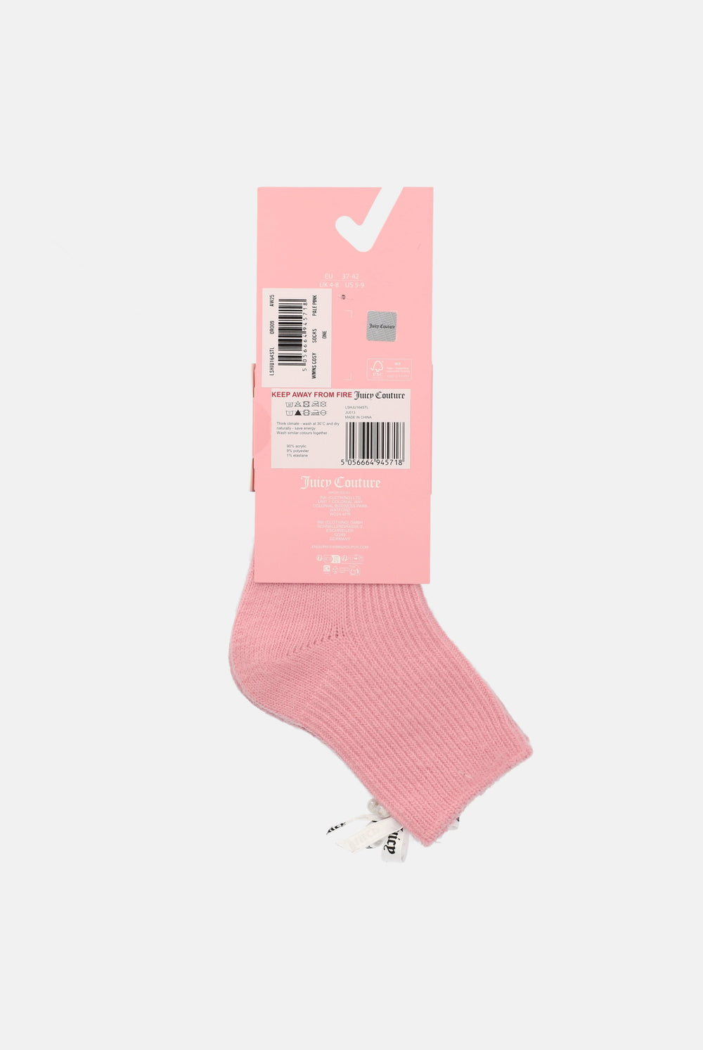 Pale Pink Pearl & Bow Cosy Socks