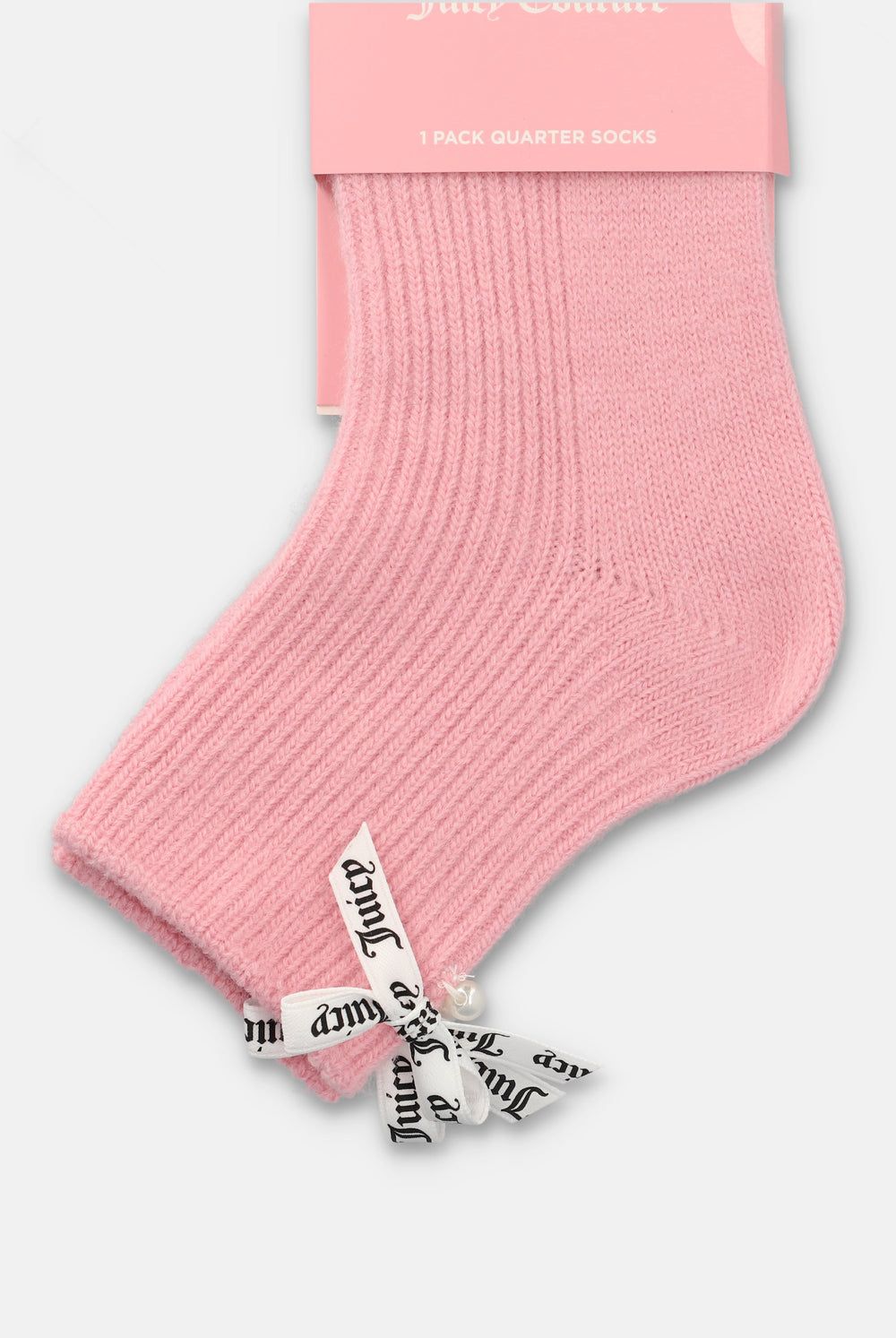 Pale Pink Pearl & Bow Cosy Socks