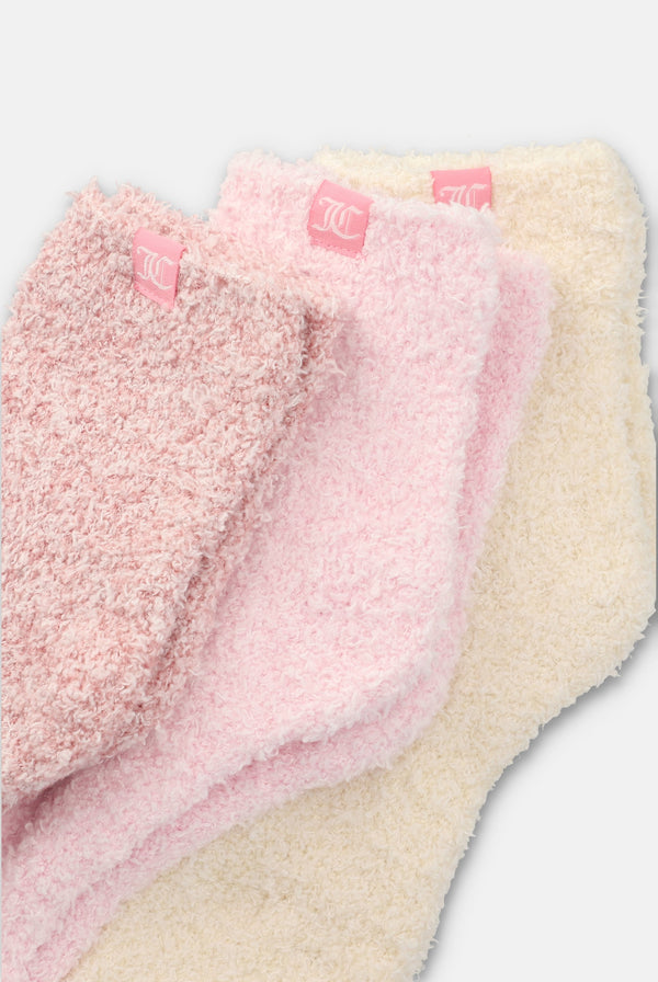 3 Pack Pink Cropped Cosy Socks