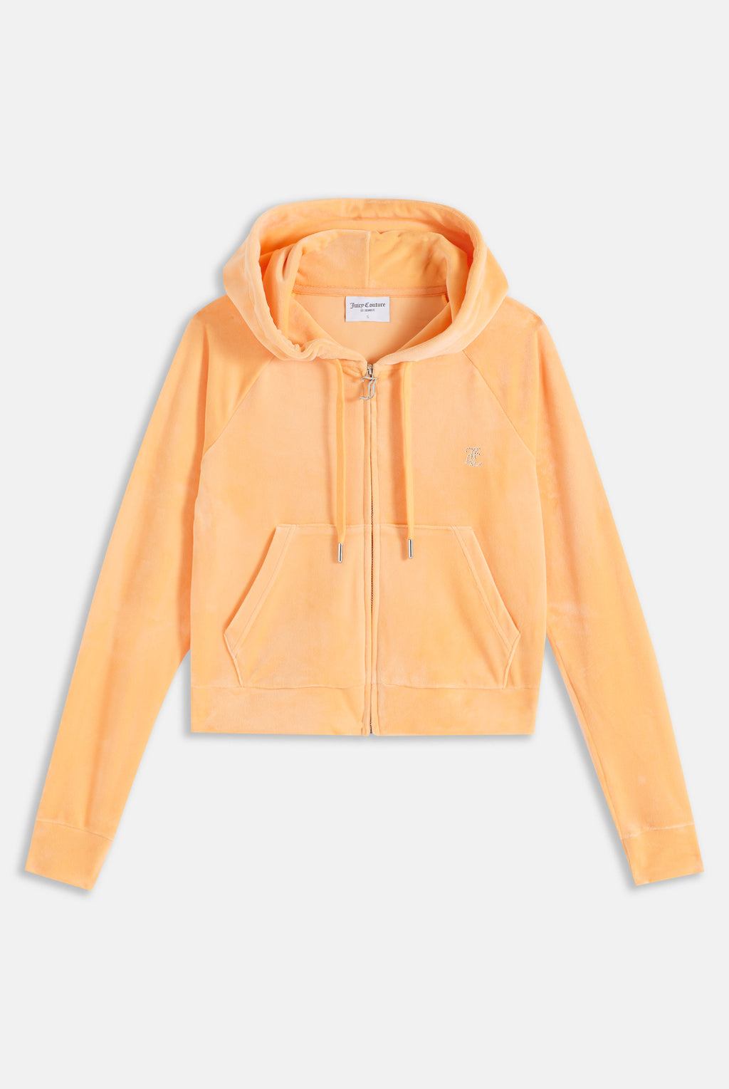 PAPAYA DIAMANTÉ VELOUR ZIP-THROUGH HOODIE