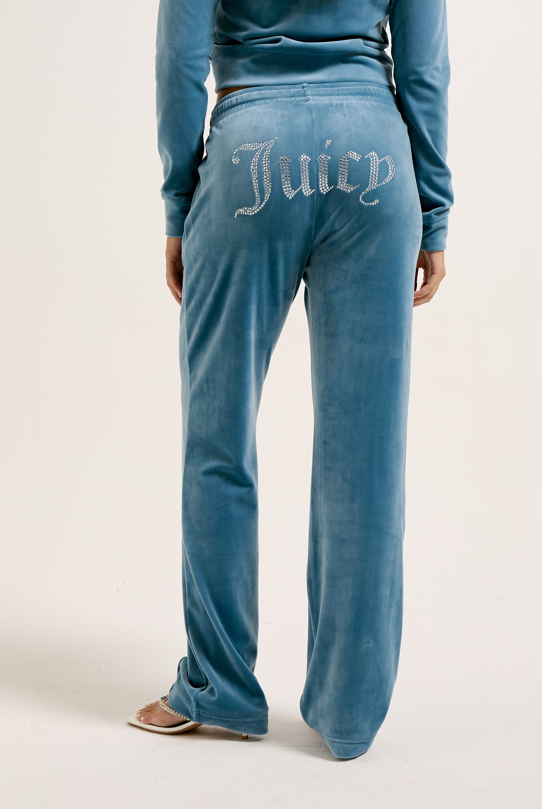 BLUESTONE VELOUR DIAMANTE TRACKSUIT BOTTOM – Juicy Couture UK