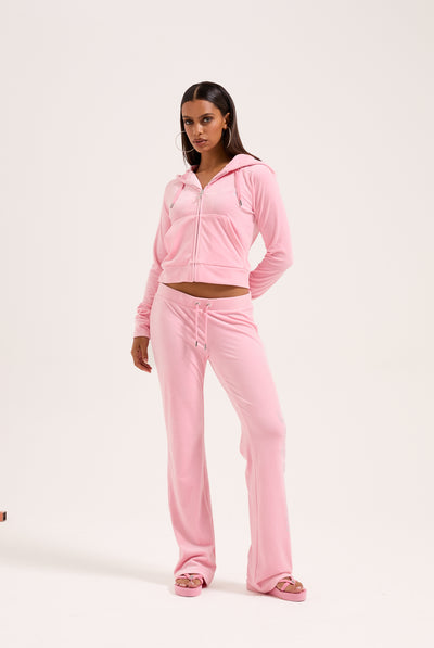 JUICY PINK OUTLINE DIAMANTE CLASSIC VELOUR LOW RISE  PANT