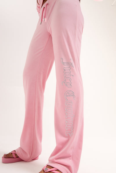 JUICY PINK OUTLINE DIAMANTE CLASSIC VELOUR LOW RISE  PANT