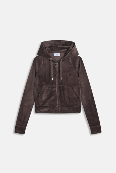 JAVA DIAMANTÉ VELOUR ZIP-THROUGH HOODIE