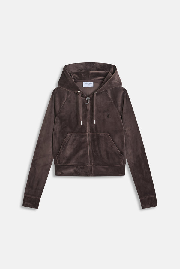 JAVA DIAMANTÉ VELOUR ZIP-THROUGH HOODIE