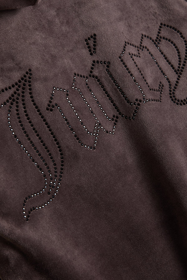 JAVA DIAMANTÉ VELOUR ZIP-THROUGH HOODIE