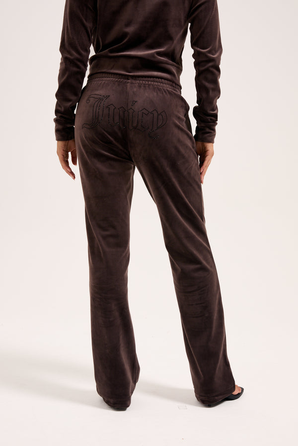 JAVA VELOUR OUTLINE DIAMANTÉ TRACKSUIT BOTTOM