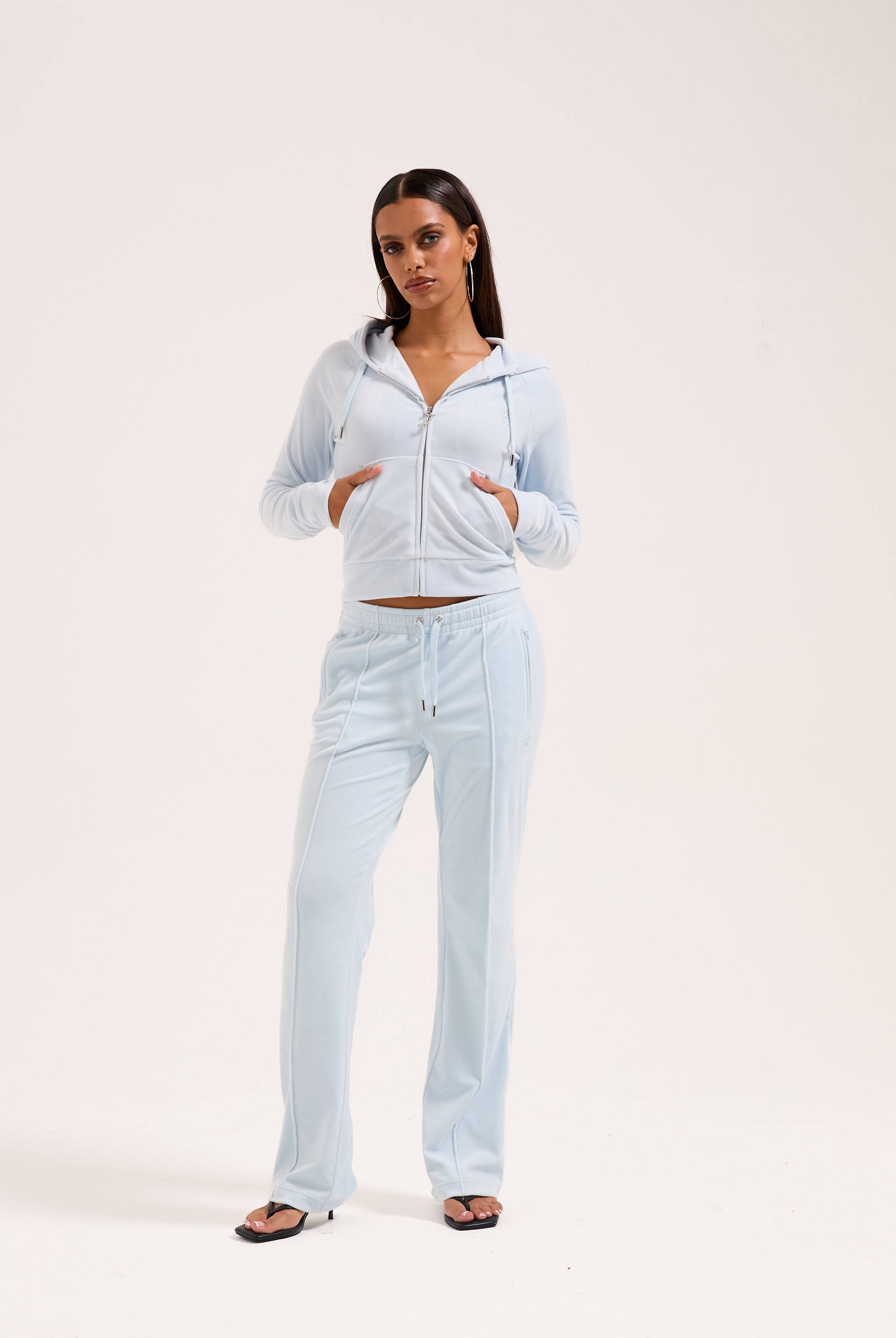 洋楽 juicy Light Blue Velour Mid-Rise Tracksuit Bottoms – Juicy Couture UK