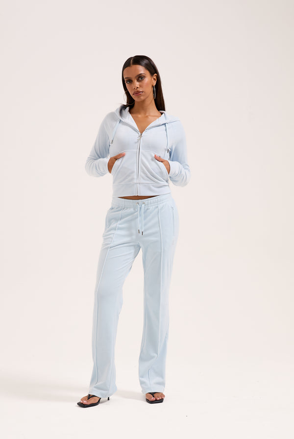 NANTUCKET BREEZE DIAMANTÉ VELOUR ZIP-THROUGH HOODIE
