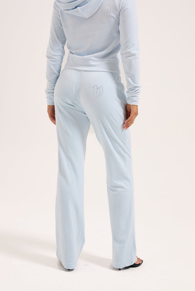 NANTUCKET BREEZE VELOUR OUTLINE DIAMANTÉ TRACKSUIT BOTTOM