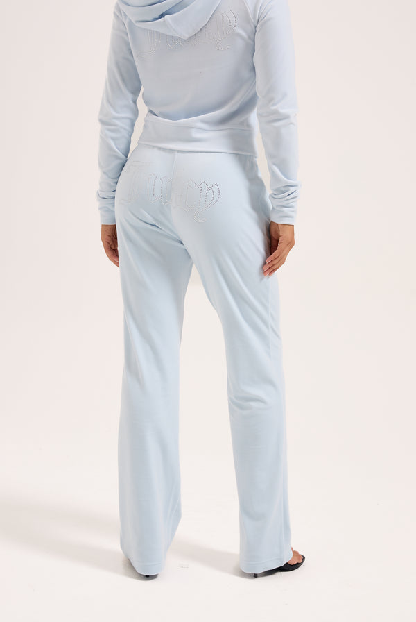 NANTUCKET BREEZE VELOUR OUTLINE DIAMANTÉ TRACKSUIT BOTTOM