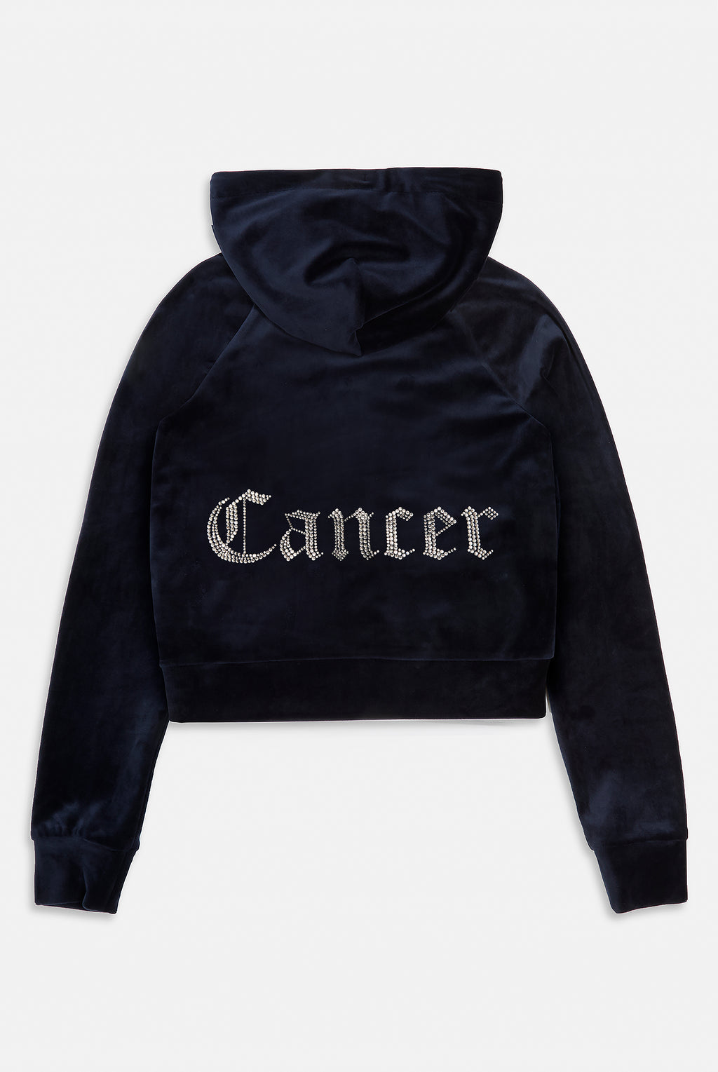 CANCER' NIGHT SKY DIAMANTÉ VELOUR ZIP-THROUGH HOODIE