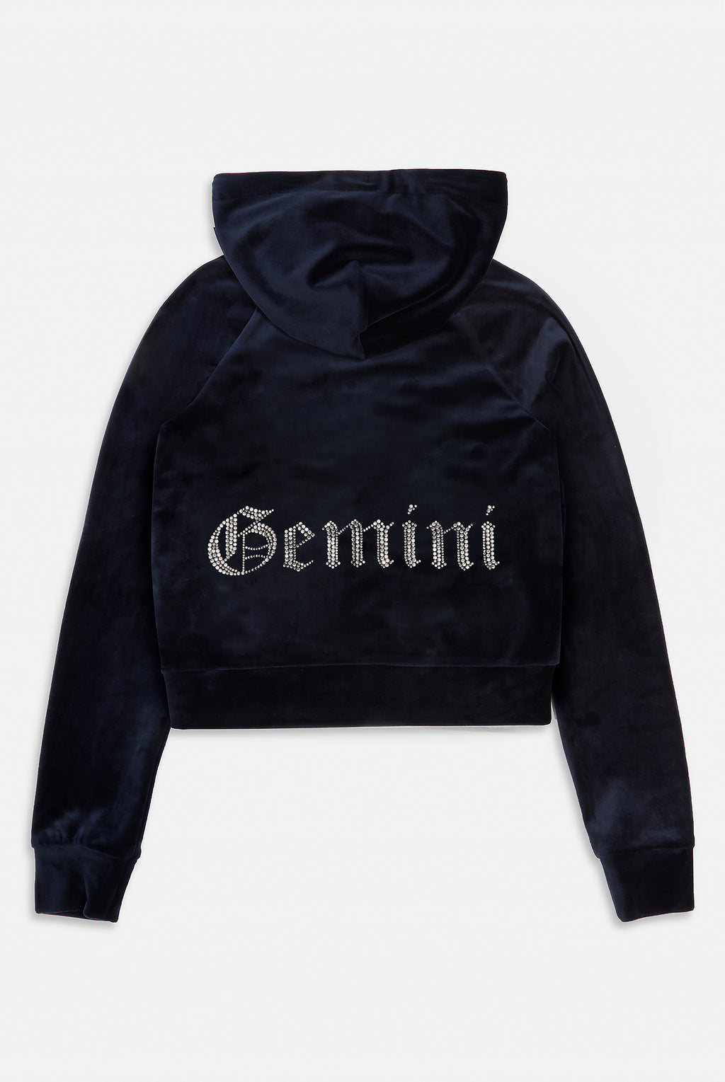 GEMINI' NIGHT SKY DIAMANTÉ VELOUR ZIP-THROUGH HOODIE