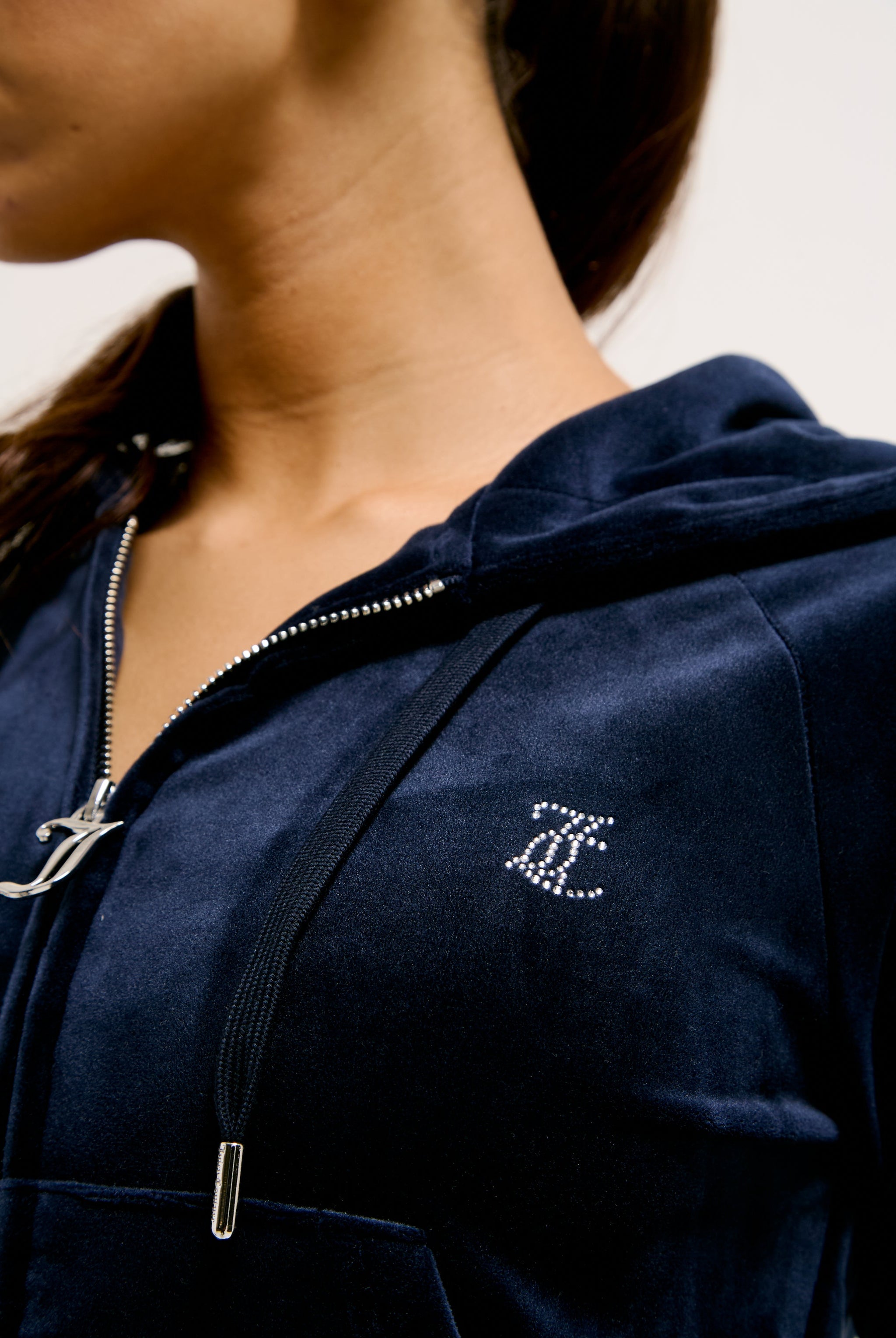 NIGHT SKY DIAMANTÉ VELOUR ZIP-THROUGH HOODIE – Juicy Couture UK