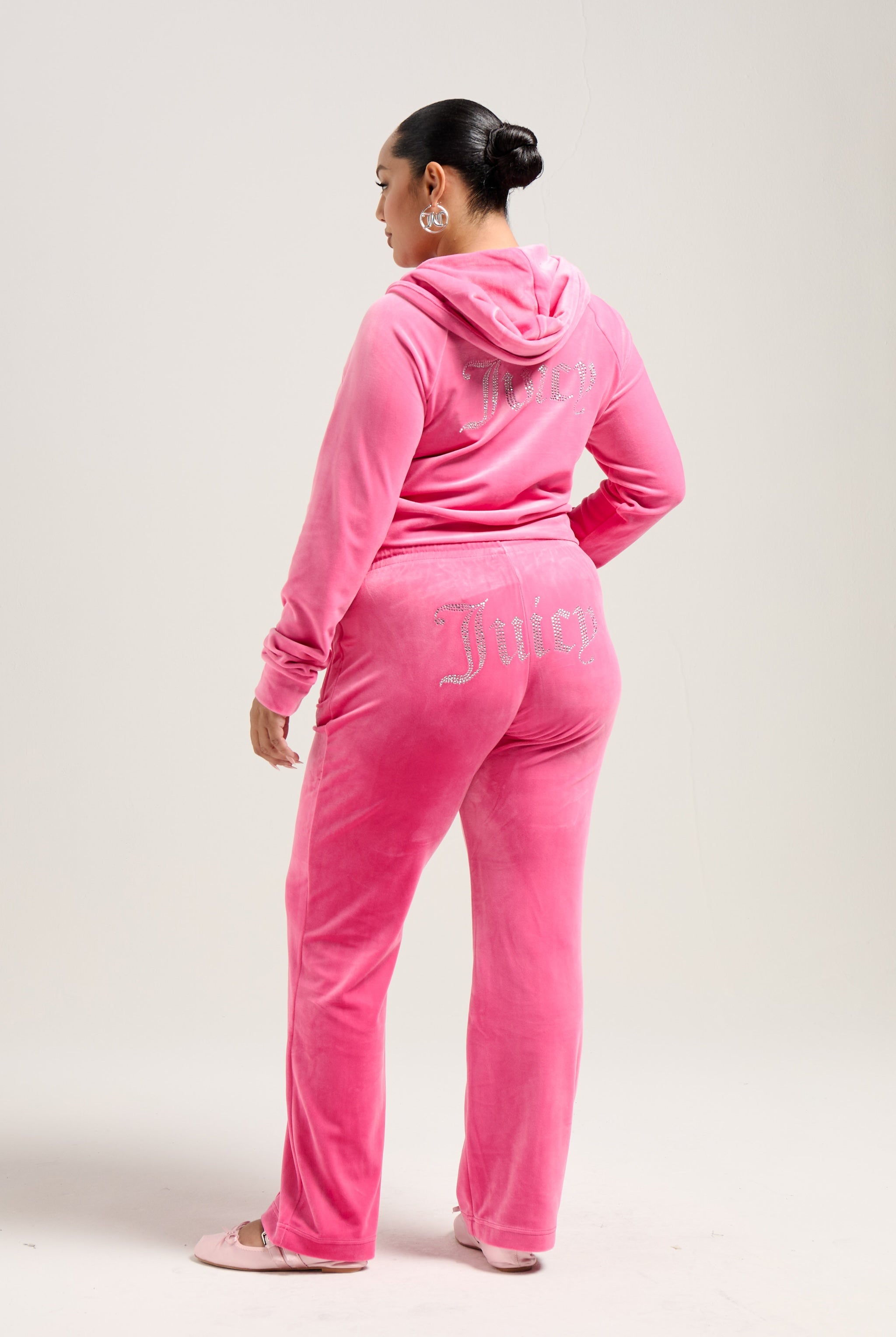 Pink velvet tracksuit clearance