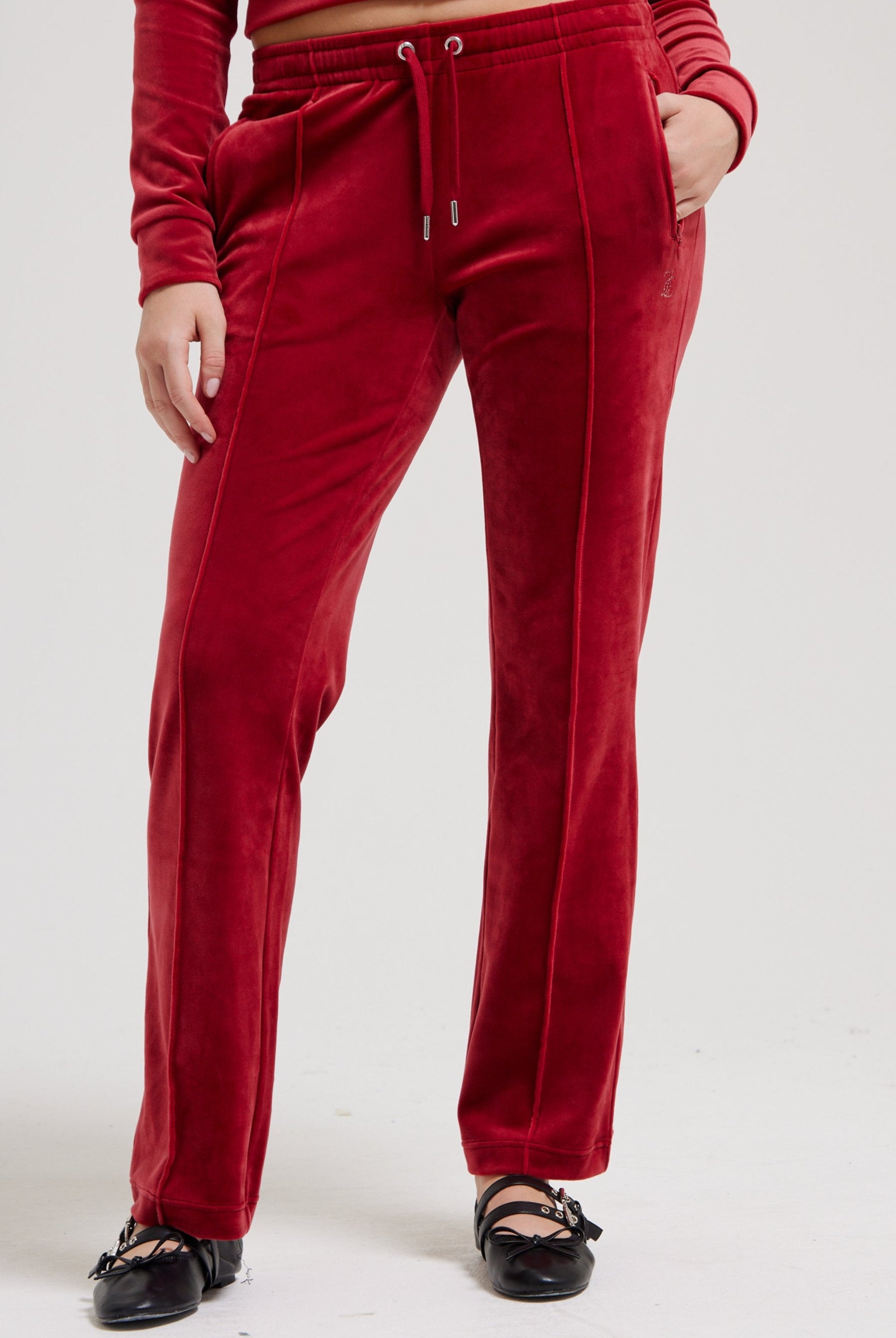 Juicy Couture Velour Red Rhinestone Tracksuit PANTS hotsell ONLY Womans Extra Large