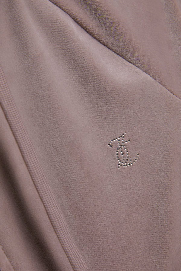 FUNGI OUTLINE DIAMANTÉ VELOUR ZIP-THROUGH HOODIE