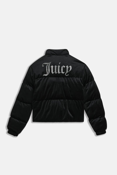 BLACK JUICY VELOUR PUFFA JACKET