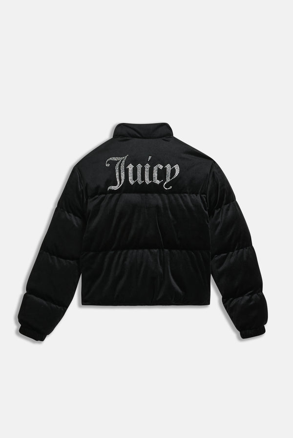 BLACK JUICY VELOUR PUFFA JACKET