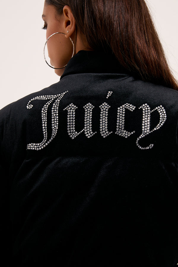 BLACK JUICY VELOUR PUFFA JACKET