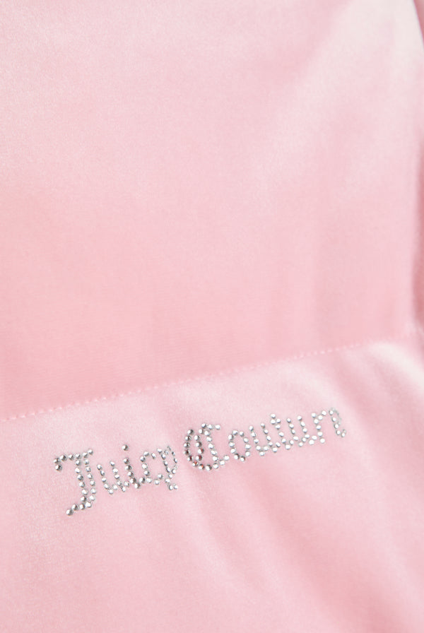 JUICY PINK VELOUR DIAMANTÉ PUFFER JACKET